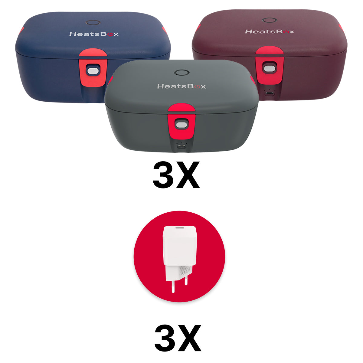 3x HeatsBox GO 2.0 + Free Fast Charger
